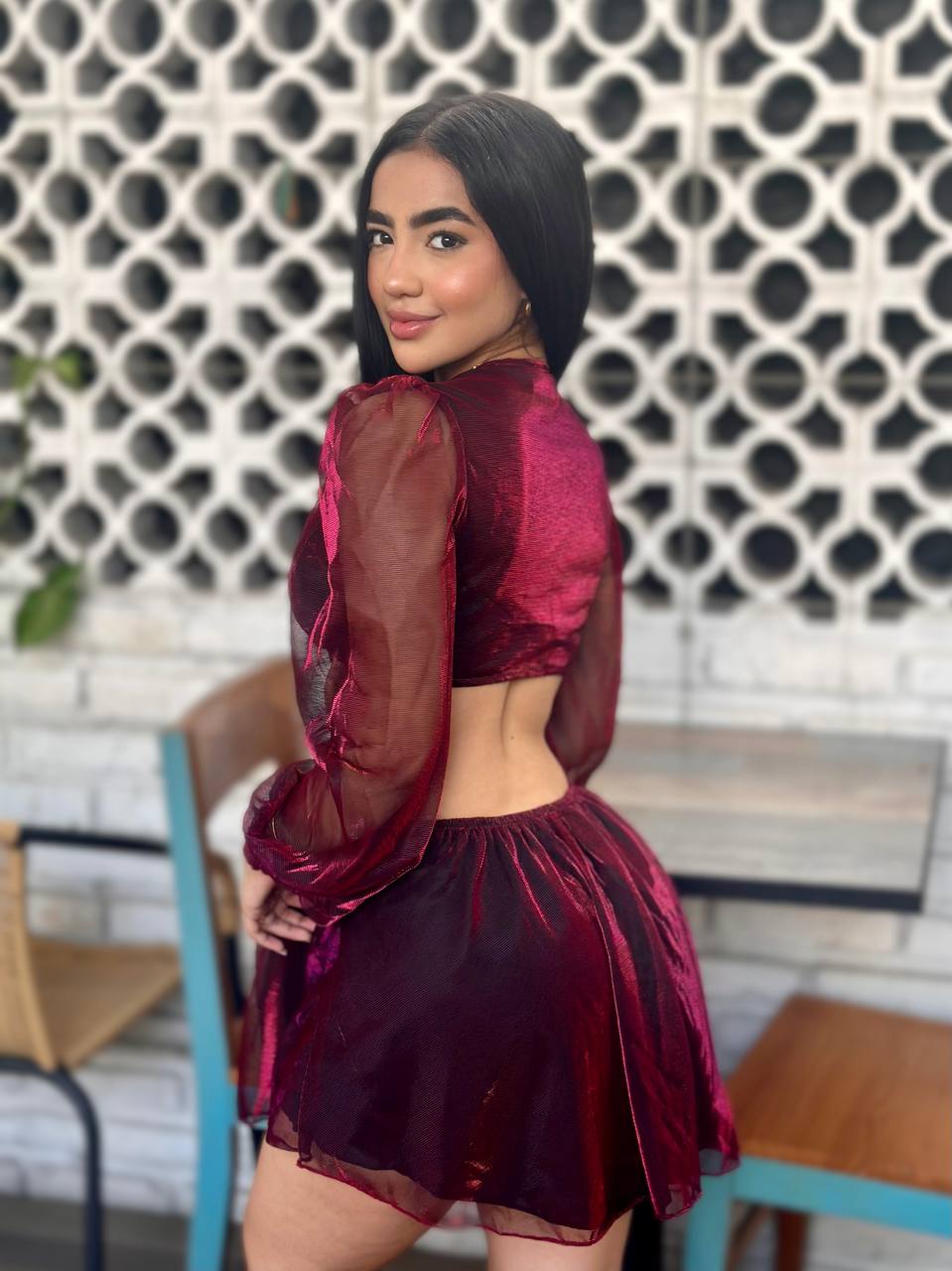 Vestido Kim Vinotinto