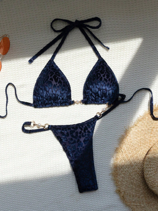 Traje de baño terciopelo Azul