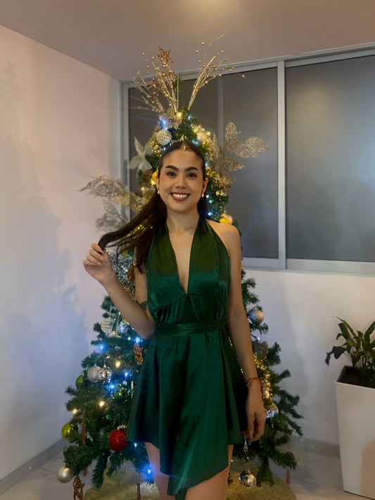 Vestido Satin Verde