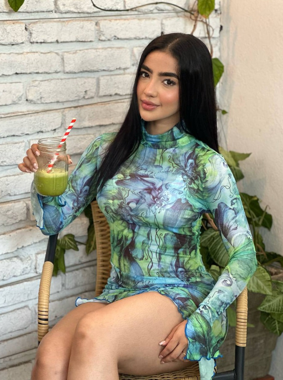 Vestido Marmol Azul