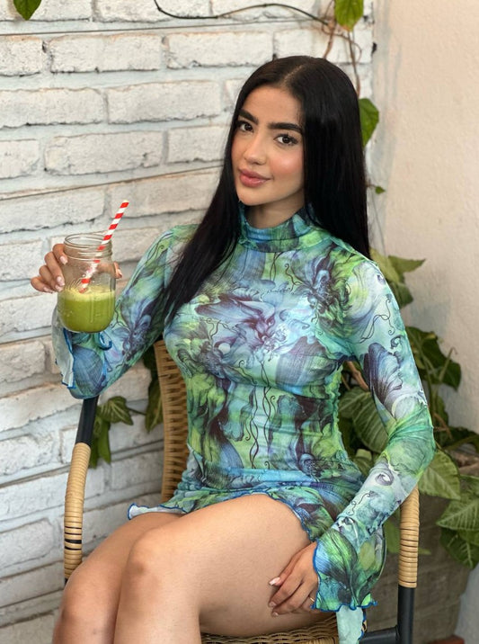 Vestido Marmol Azul