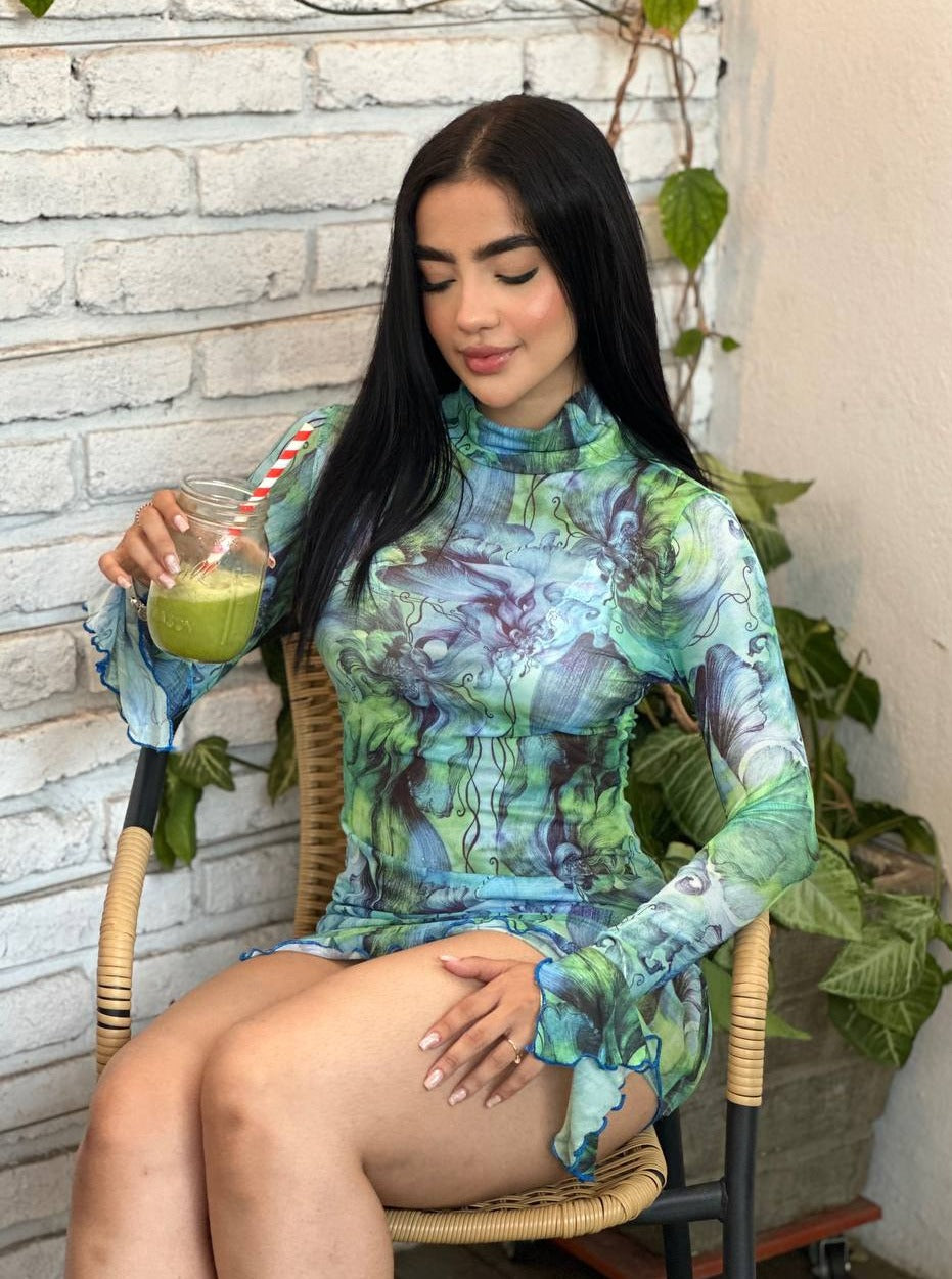 Vestido Marmol Azul