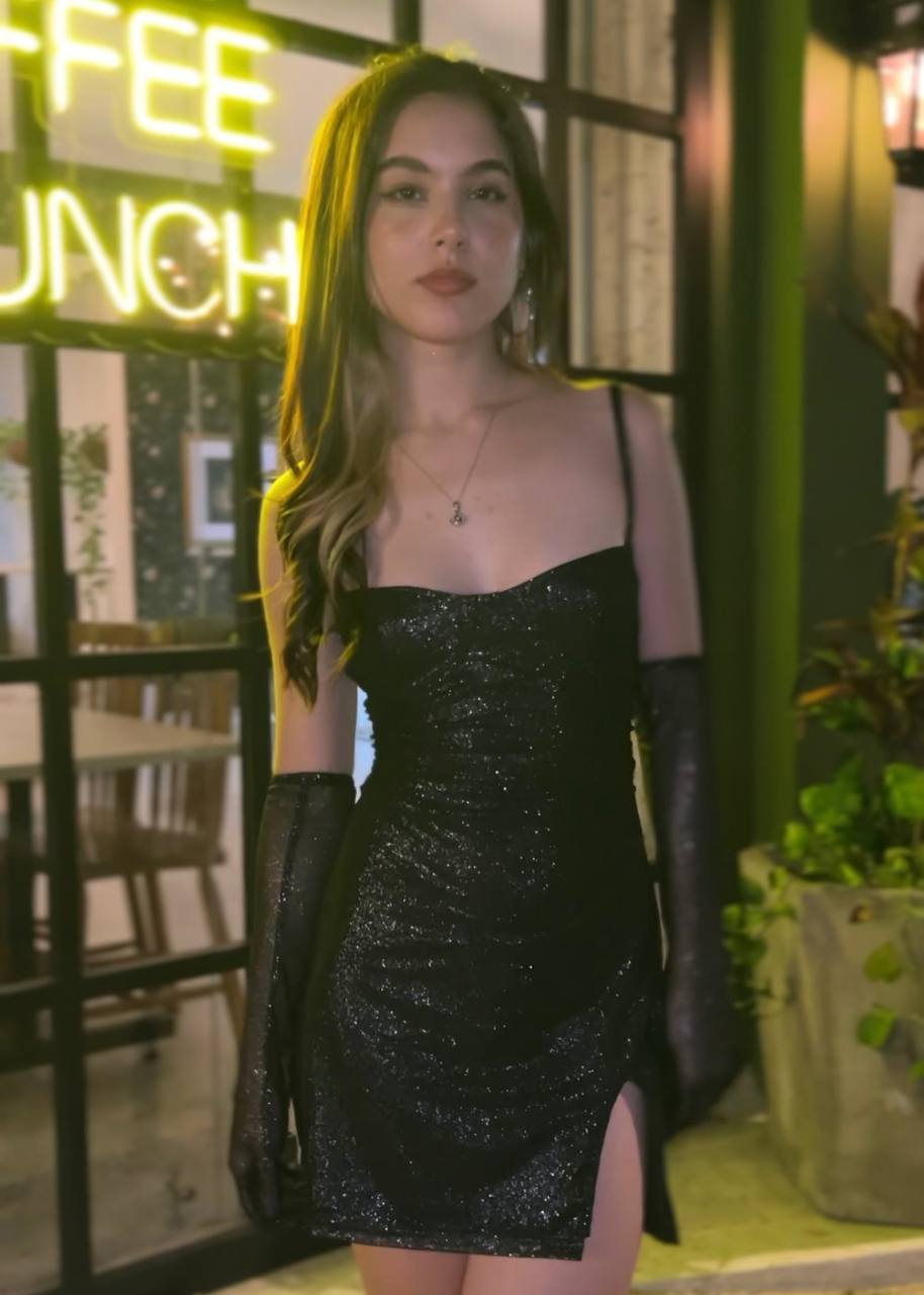 Vestido Brillante guantes